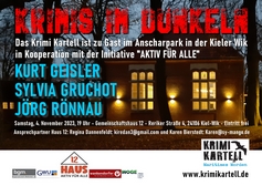Kurt Geisler mit Sylvia Gruchot und Jörg Rönnau in der ehemaligen Sterbehalle im Kieler Anscharpark.