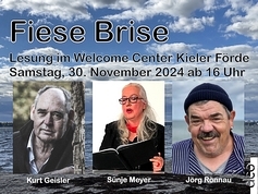 Kurt Geisler mit Sünje Meyer und Jörg Rönnau im Welcome Center von Kiel-Marketing