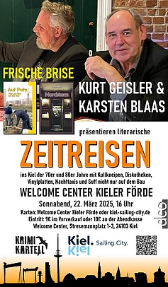 Kurt Geisler mit Karsten Plaas im Welcome Center von Kiel-Marketing